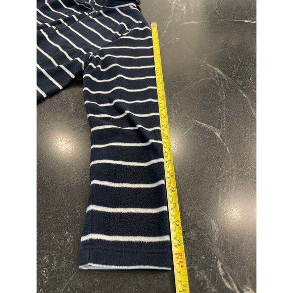 Land's End Navy/White 1/4 zip fleece pullover M/T 10-12 - Picture 7 of 8